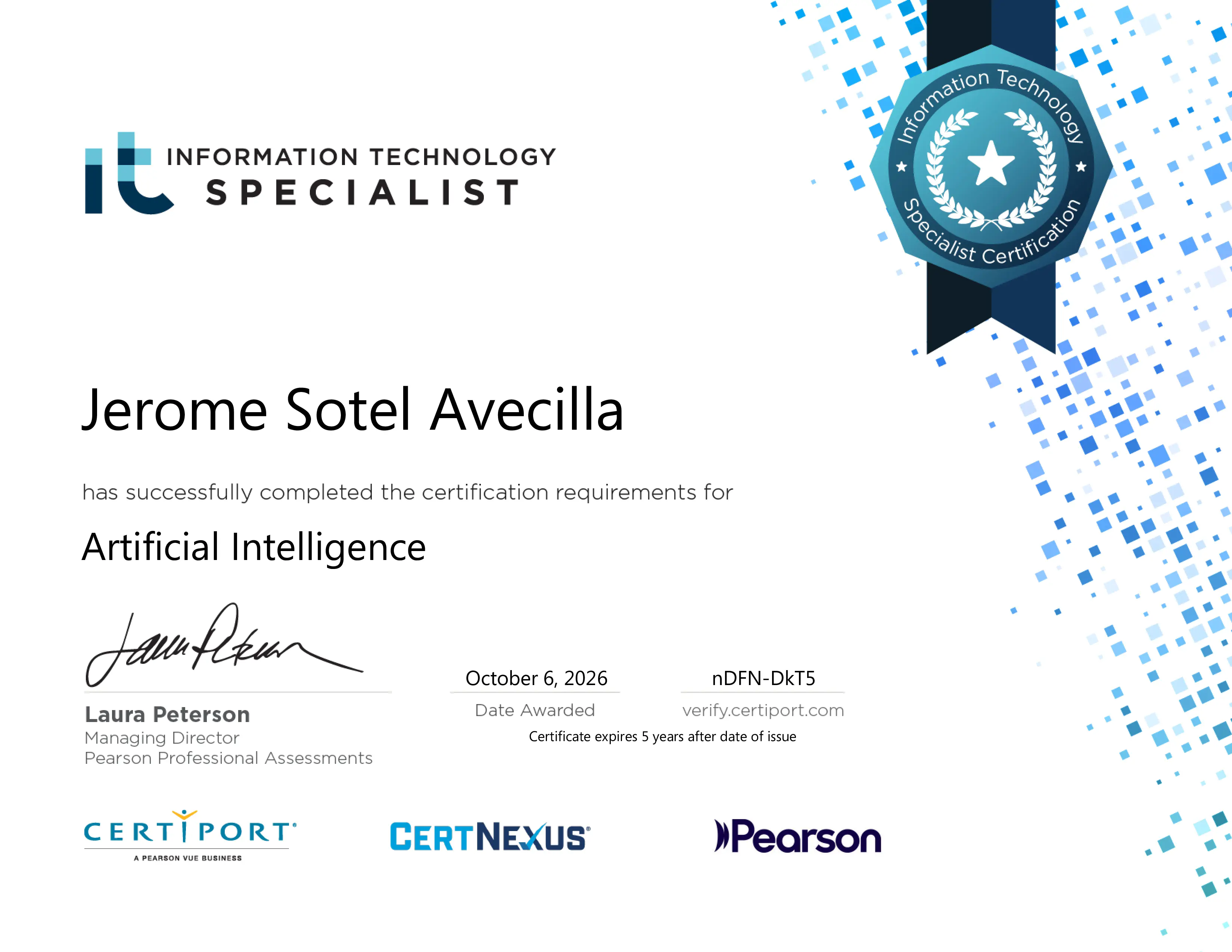 IT Specialist - Artificial Intelligence