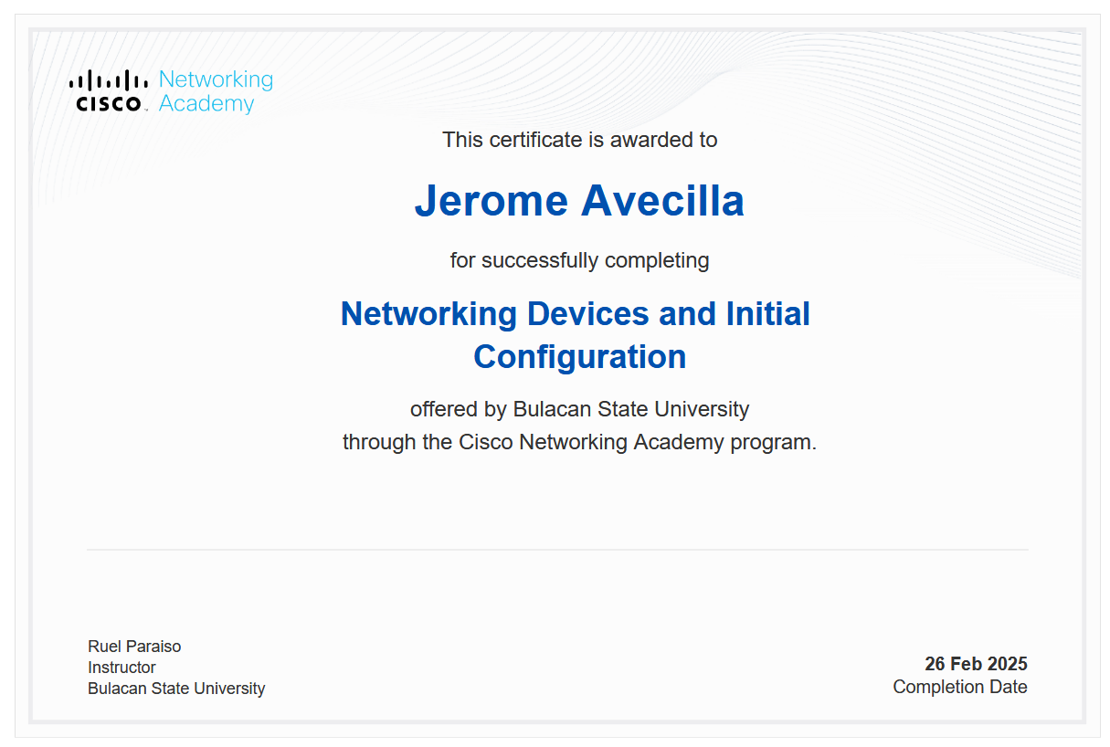 Networking Devices and Initial Configuration
